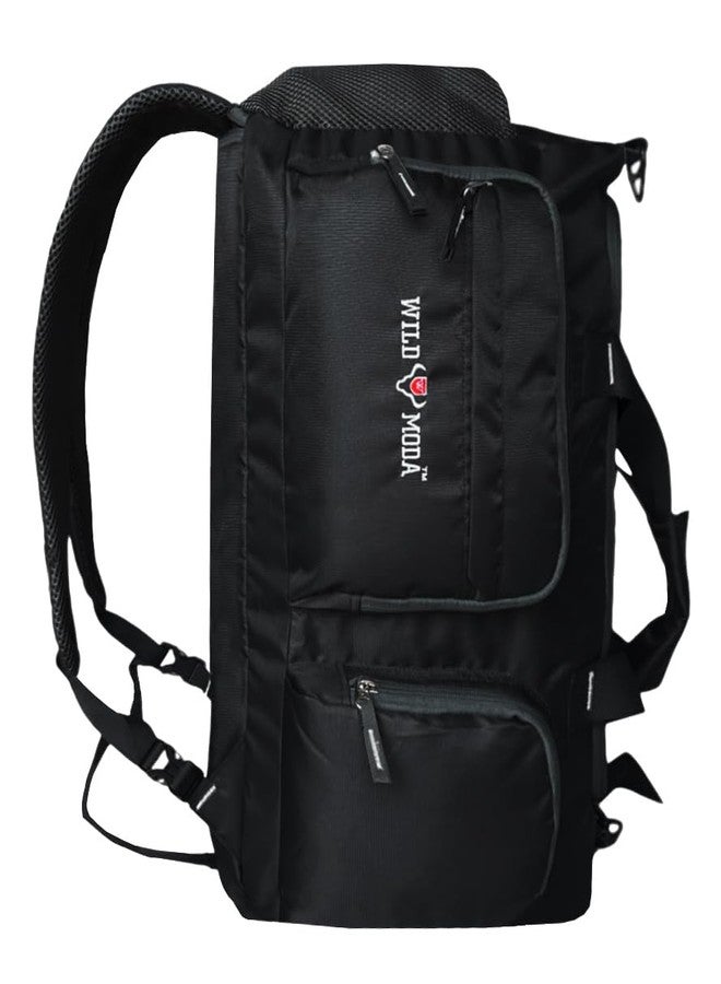 WILD MODA 45L FlexForce: All-in-One Travel, Trekking, Duffel Bag, Sports & Gym Bag (Black) - Image 1